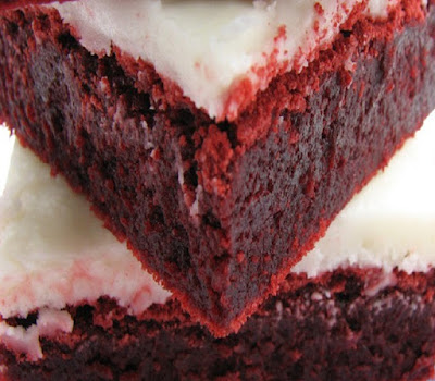 Red velvet Brownies with creamy cheese frosting