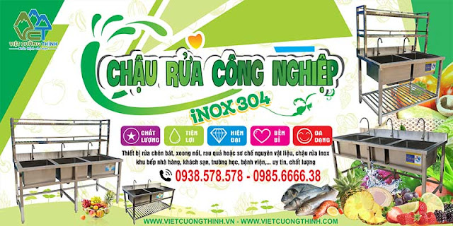 Chậu rửa bát công nghiệp, bồn rửa chén inox công nghiệp – Việt Cường Thịnh