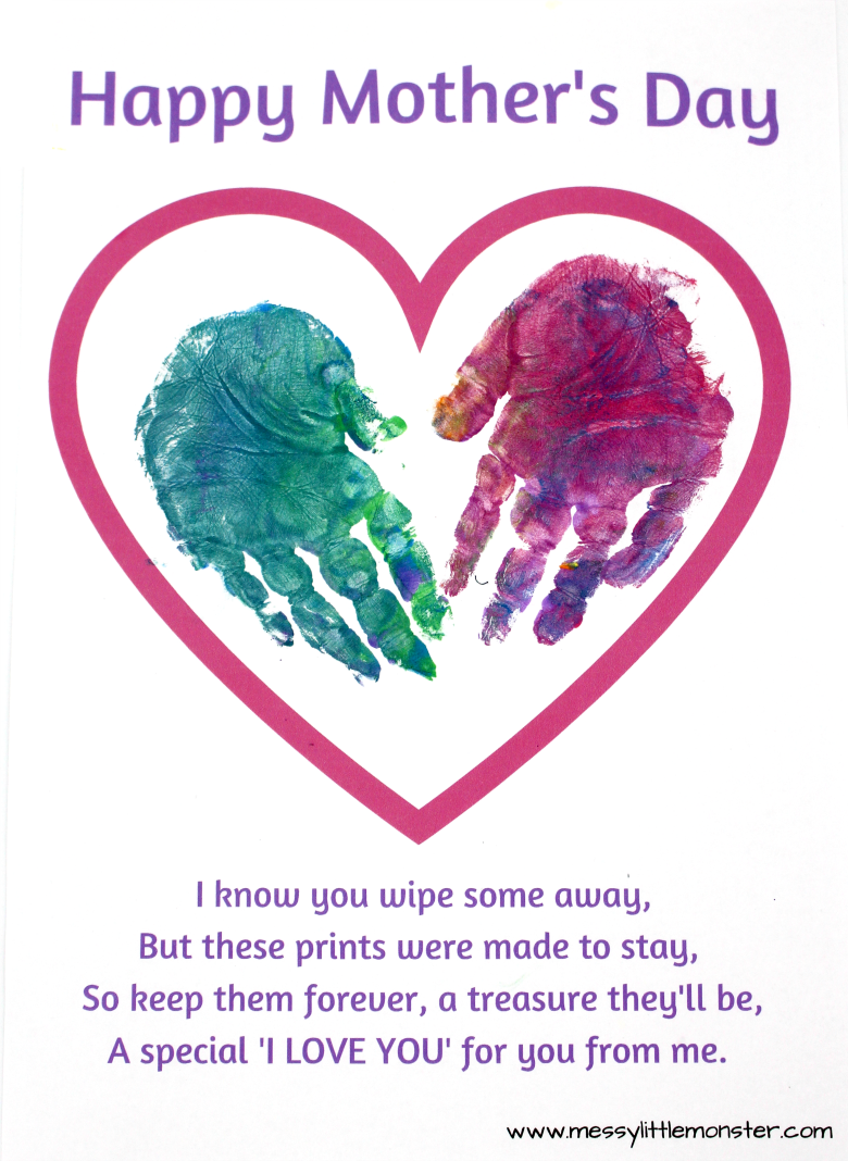 Printable Mother's Day Cards - Just add handprints or ...