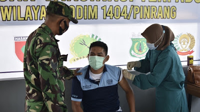 362 Orang Warga Binaan Rutan Pinrang berhasil mengikuti vaksinasi 