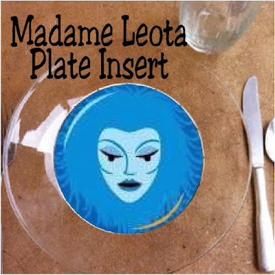 Throw a fun Haunted Mansion dinner party for your family and friends with a few reusable items from your party stash, these fun Madame Leota printable plate inserts, and a little bit of imagination. #madameleota #disneyhauntedmansion #dinnerparty #halloweenparty #diypartymomblog