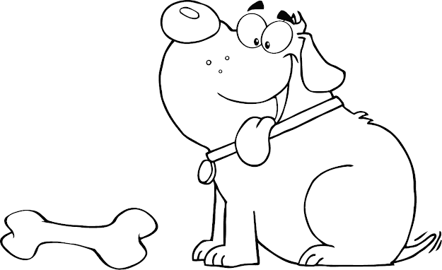 Fat Dog With Bone Coloring Pages Free Printable