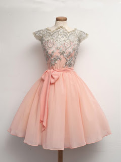  Mini Chiffon Lace Sashes Short Homecoming Dress