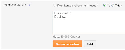 Cara Setting Robots.txt Pada Blogger