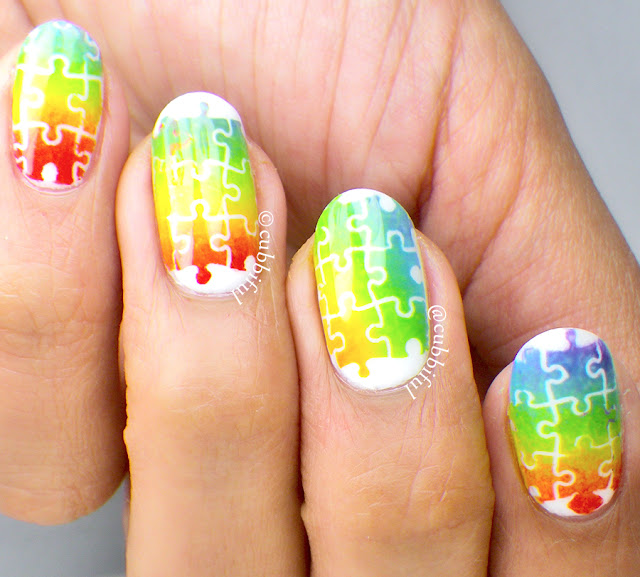 Rainbow Puzzle Nails