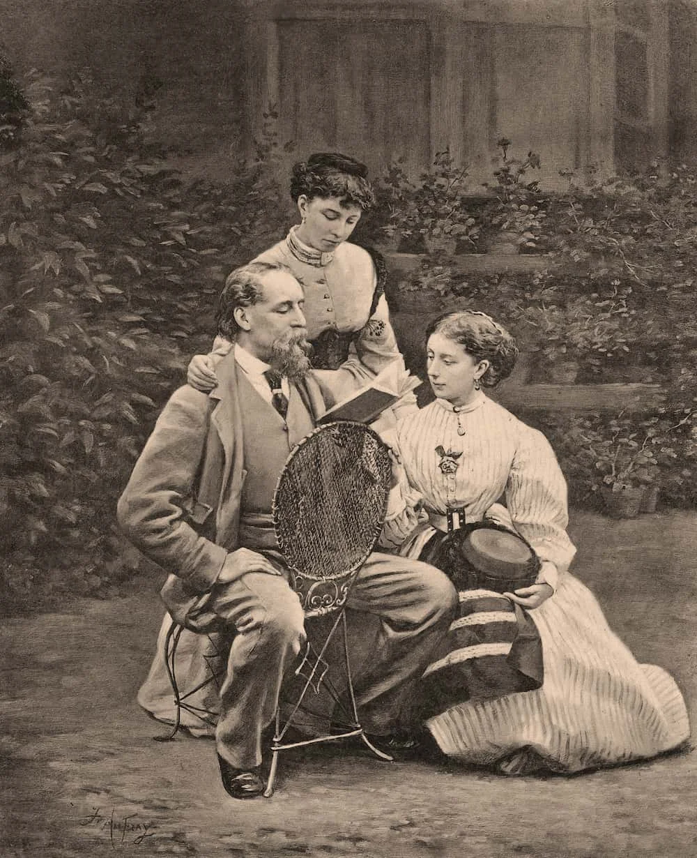 Dickens leyendo a sus hijas