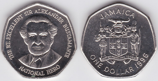 Jamaica 1 Dollar (1994-2008) 7-sided UNC @ 30