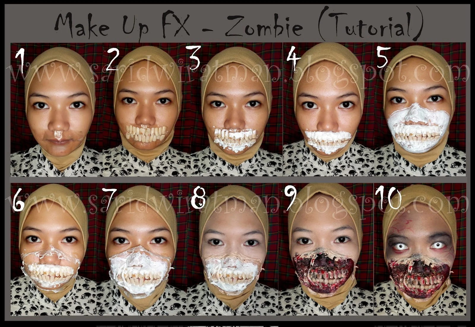 Gambar Tutorial Make Up Zombie Sederhana Dismakeup