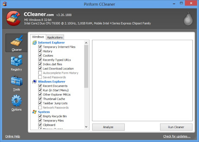 Download CCleaner 3.26.1888 Update Terbaru 2013