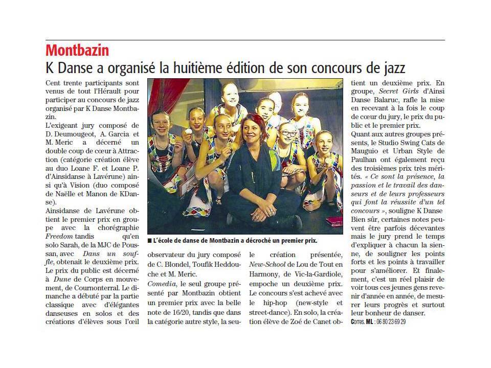 ARTICLE CONCOURS MONTBAZIN