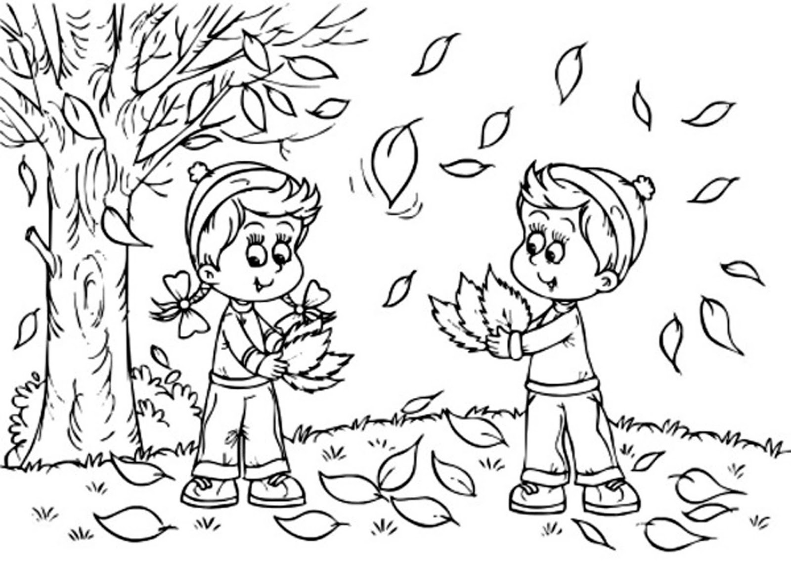Download Fall Leaves Coloring Pages 2016