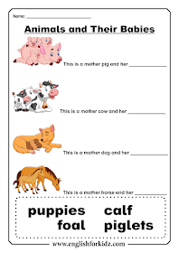 Animal babies - free printable ESL worksheets