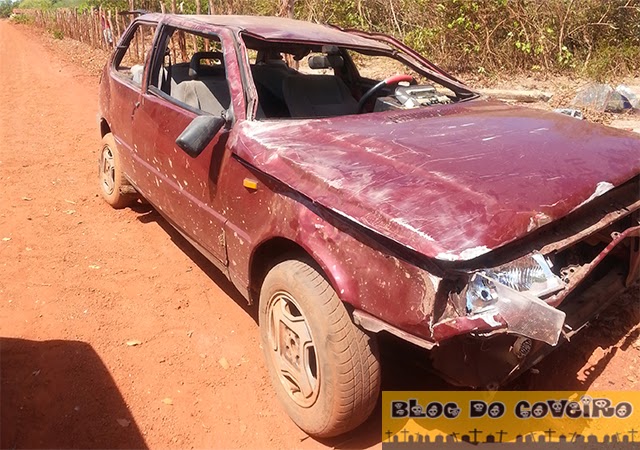 Cocal: Carro com dois ocupantes tomba na zona rural 