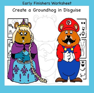 Art Sub Plans Worksheets with Groundhogs