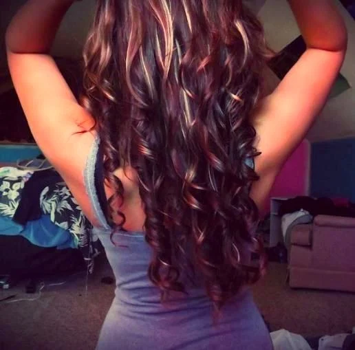 purple ombre highlights -Dark Curls, Blonde Highlights