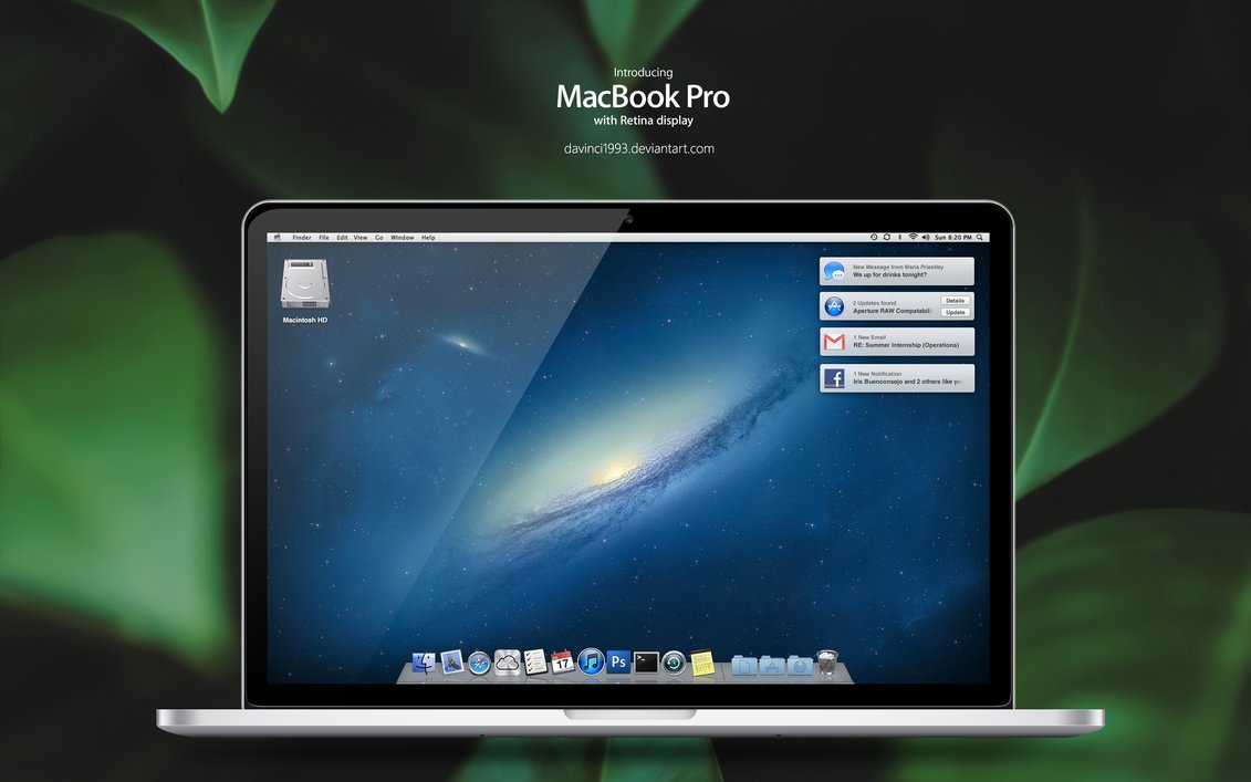 Apple MacBook Pro Design in PSD, PNG, ICO, ICNS