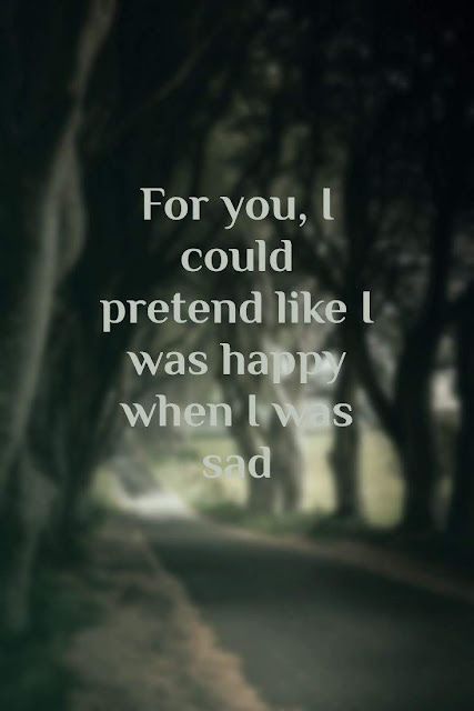 For you, I could pretend like I was happy when I was Sad