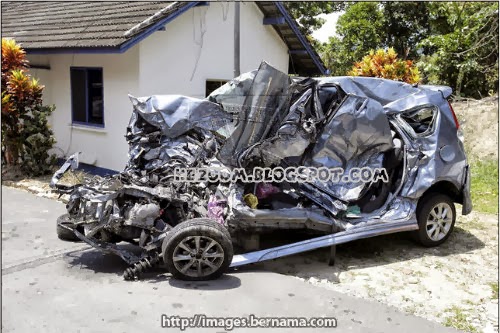 Gambar Lori Tangki Dan Alza Yang Terbabit Dalam Kemalangan 