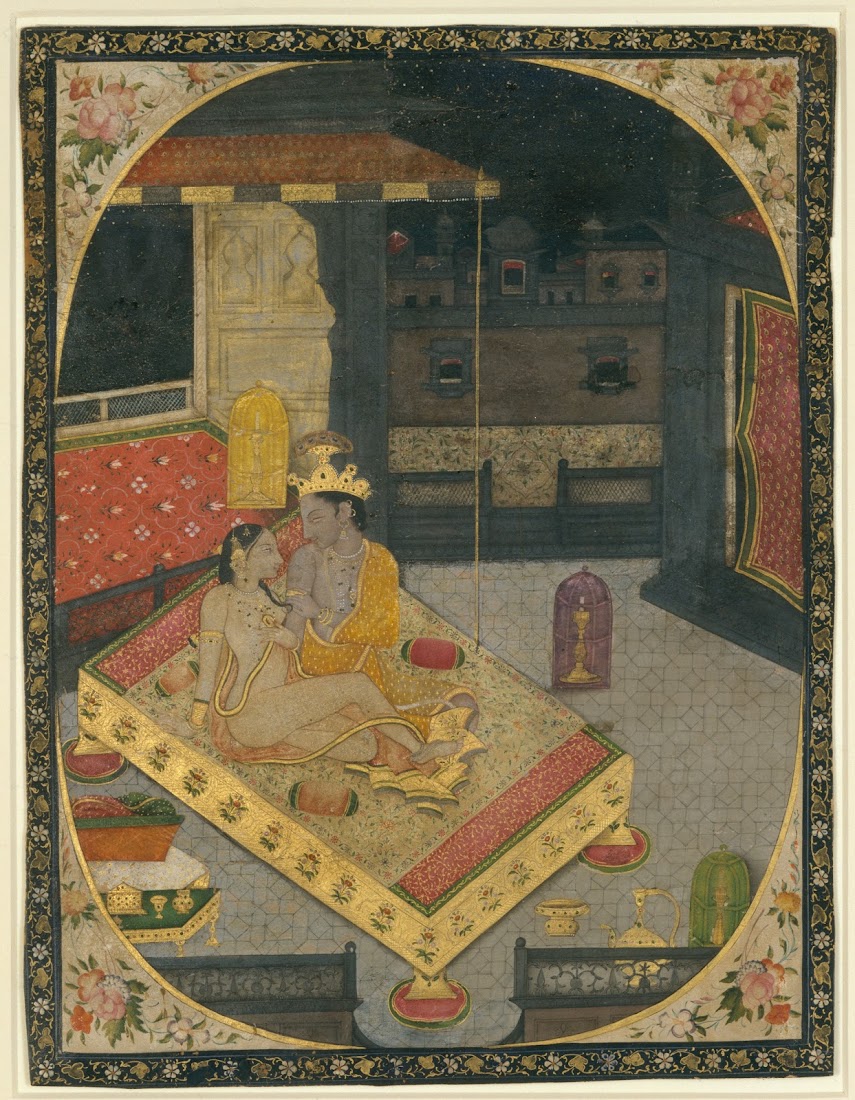 Radha and Krishna on a Bed at Night, c1830