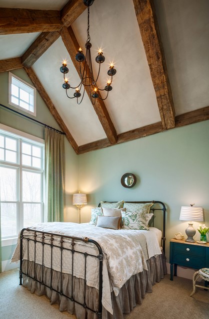 farmhouse rustic sage green bedroom