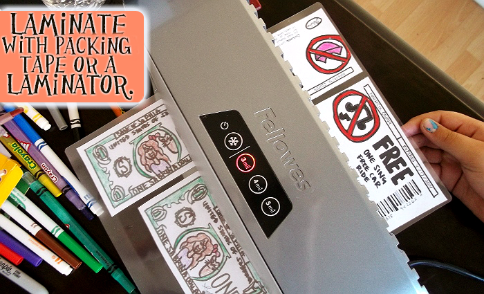 Use a laminator or packing tape to 'seal' coupons for keepsakes and reuse.