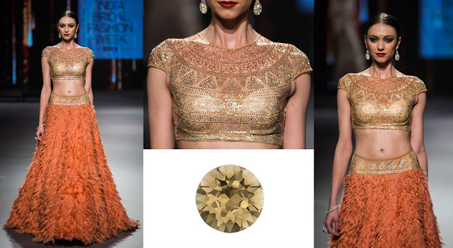 Swarovski Crystal Golden Shadow Tarun Tahiliani IBFW2015