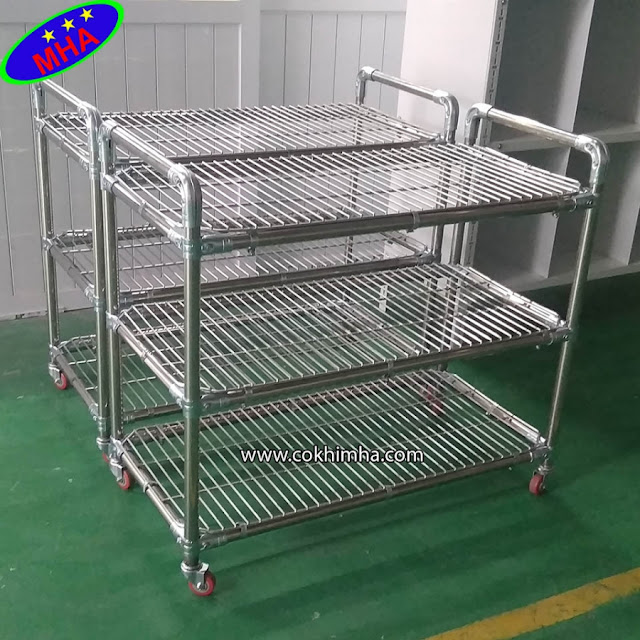 Xe đẩy hàng inox - công ty MHA