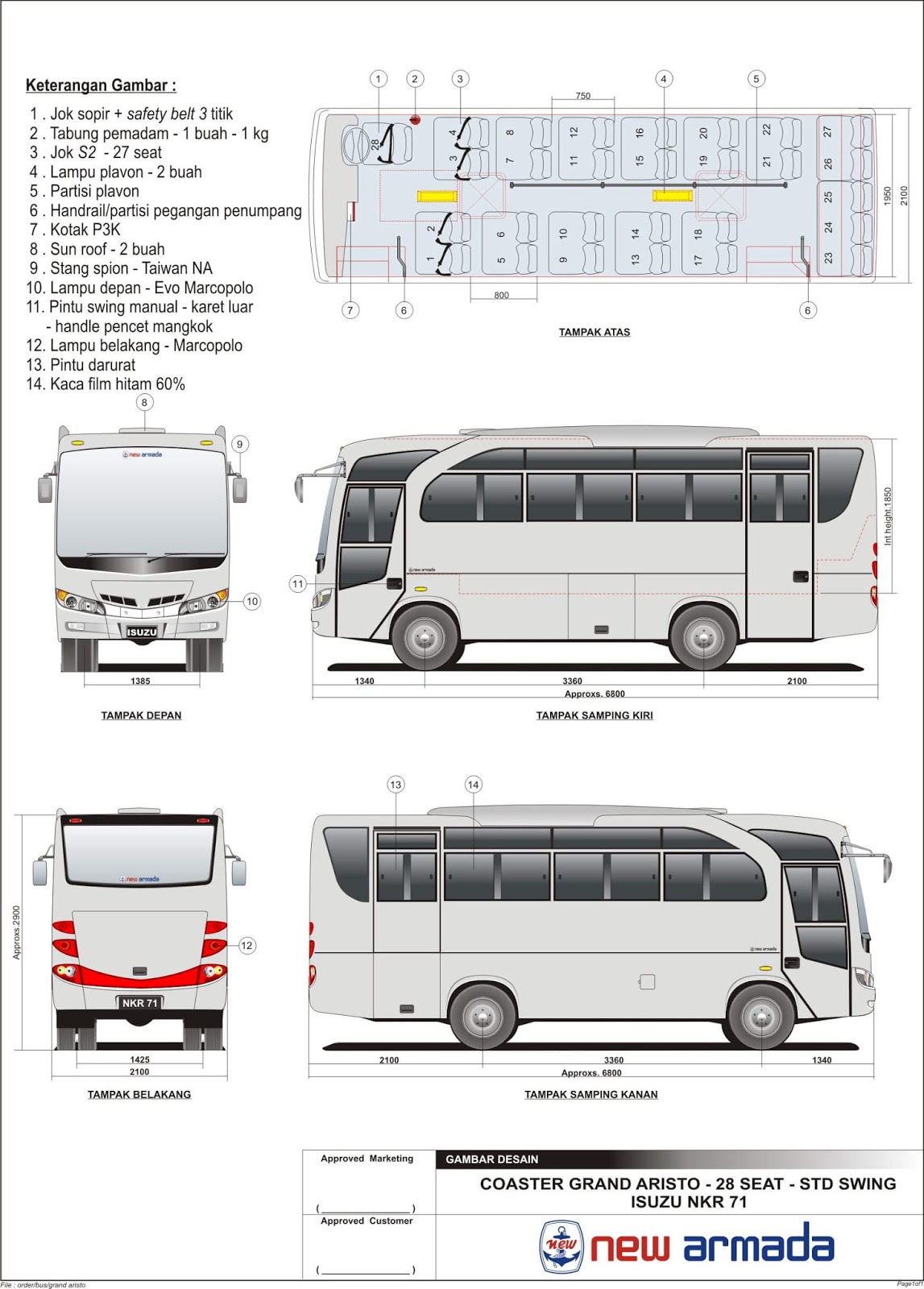 Bus Pariwisata Medium Bus kuputarung