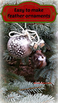 DIY feather ornaments