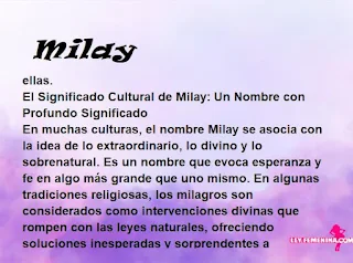 ▷ Significado del nombre Milay