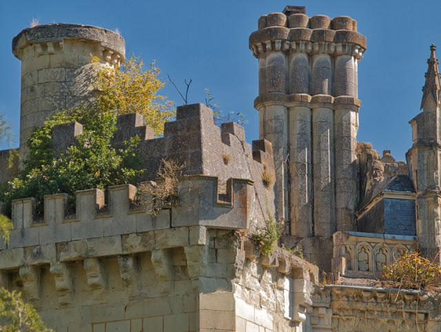 jiemve, château, La Mothe Chandeniers, tour carrée, cheminées, aile sud