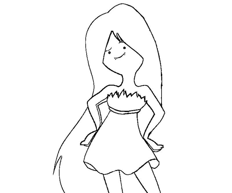 Printable Adventure Time - Marceline 1 Coloring Page title=