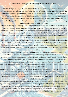 기후 변화: 도전과 해결책에 대한 영어 에세이글입니다
