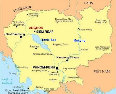 Mapa de Camboya Mapa Región