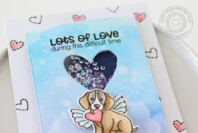 Sunny Studio Stamps: Pet Sympathy Angel Puppy Shaker Card by Nancy Damiano