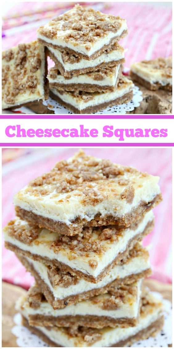 Easy Cheesecake Squares recipe from RecipeGirl.com #easy #cheesecake #squares #recipe #RecipeGirl