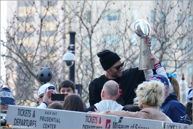 Tom Brady en el Desfile de los Patriots por la Celebración de la Super Bowl LIII