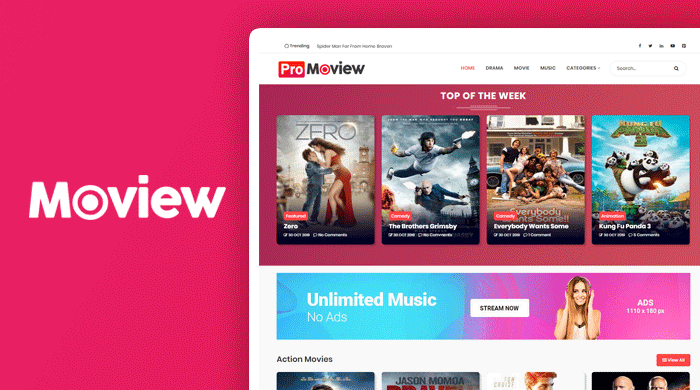 Moview - Professional Movie Blogger Template - Responsive Blogger Template