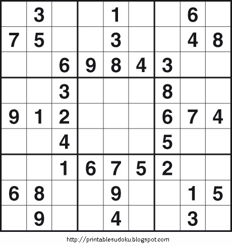 Free Printable Samurai Sudoku on Printable Sudoku