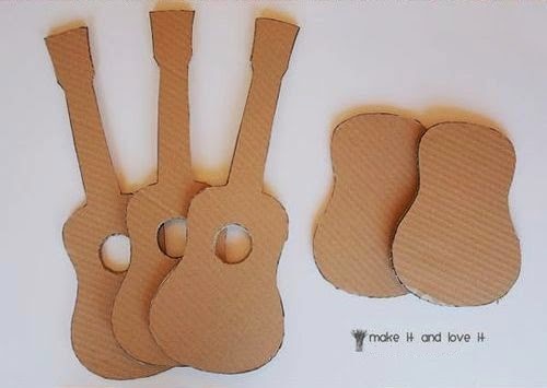 Crafts From Cardboard Used Guitar Making Toys