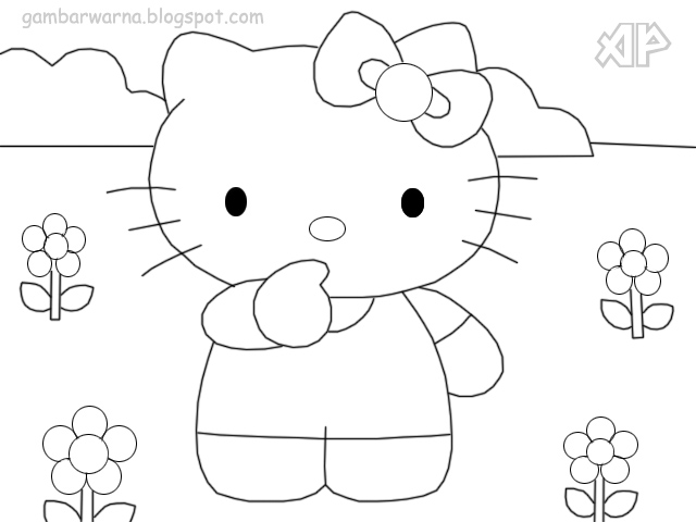 Mewarnai Hello  Kitty  Belajar Mewarnai Gambar 