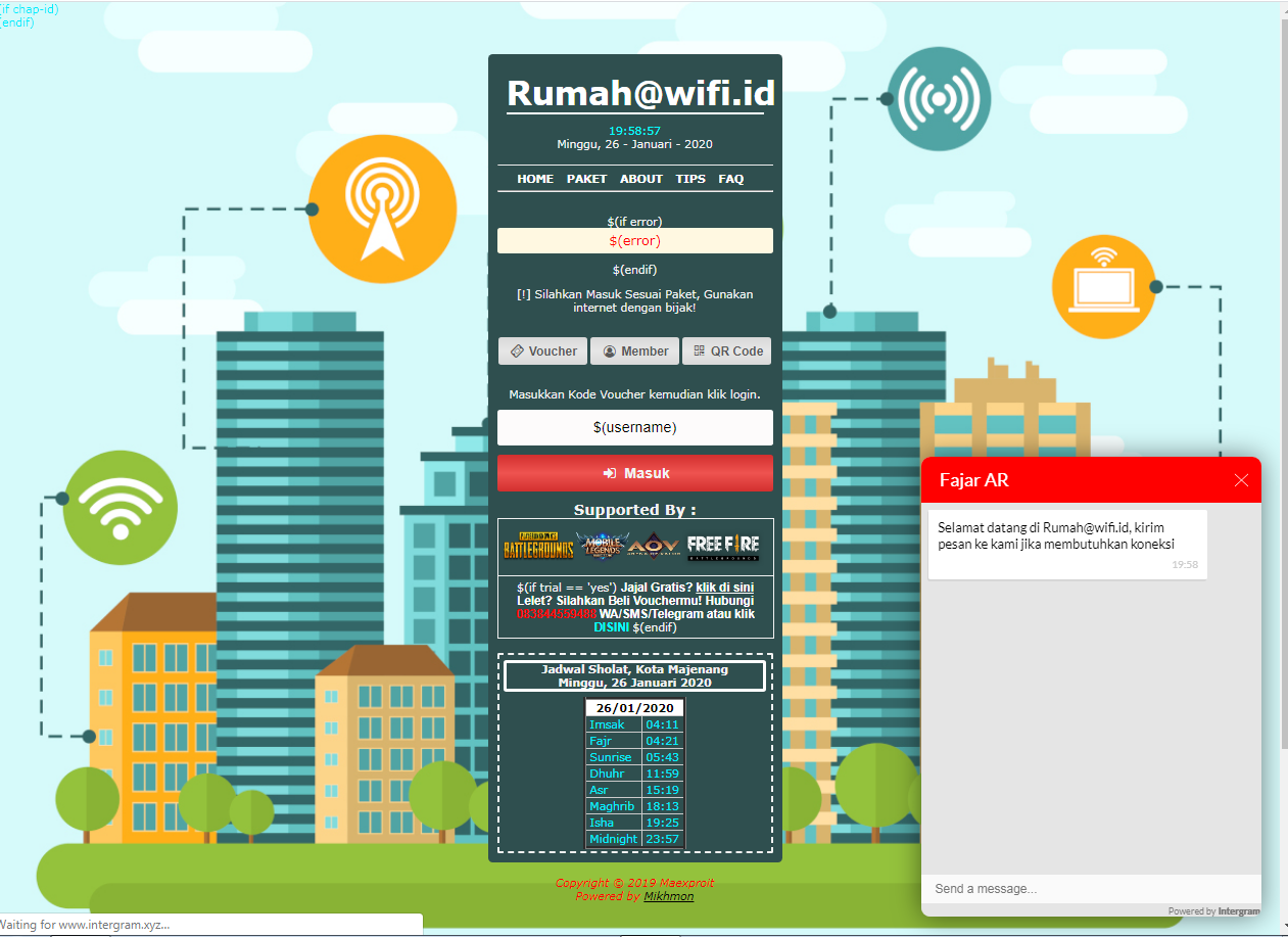 Template Login Hotspot Mikhmon Modified Gratis Lengkap 