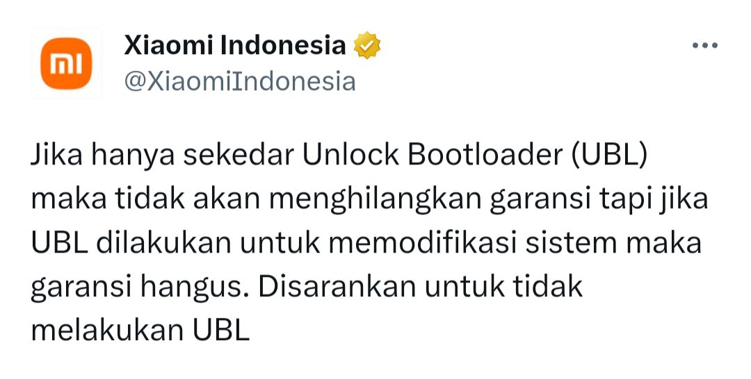 UBL Xiaomi Tidak Menghanguskan atau Membatalkan Garansi