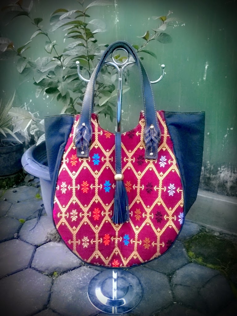 tas songket kombinasi kulit