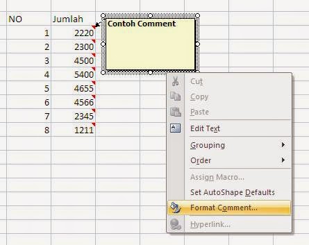 Bagaimana Cara Pengaturan Kotak Komentar Excel