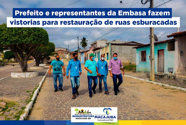 Prefeito e representantes da Embasa fazem vistorias para recuperação de ruas esburacadas