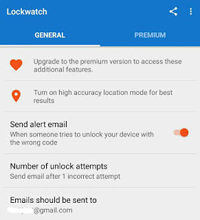 Enable email alert in Lockwatch