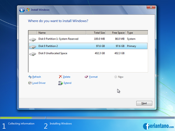 Cara Install Ulang Windows 7 Lengkap Dengan Gambar - Feriantano.com