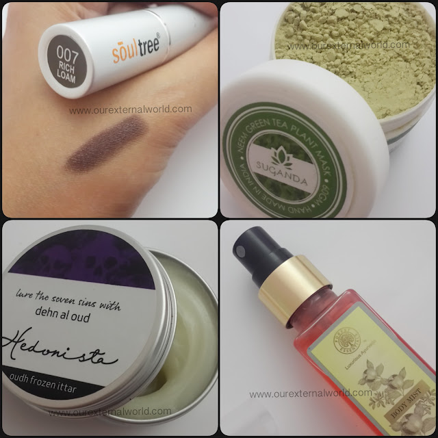 My Envy Box August 2015 - Review, Products and Price, india mon amour, independence day special, indian beauty box, suganda, hedonista oudh ittar, forest essentials body mist