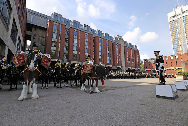 The Band of the Household Cavalry and Major Paul Collis-Smith at Wellington Barracks